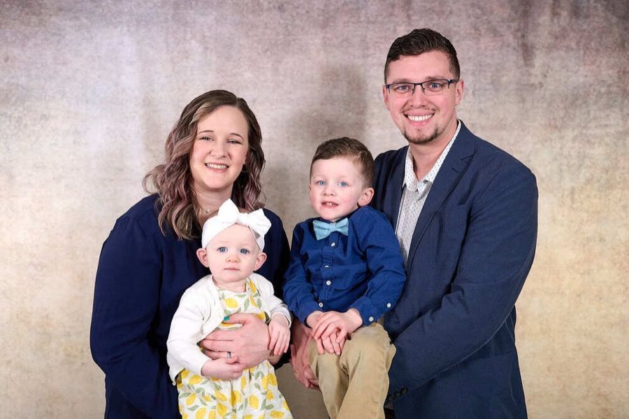 Jonathan Glisson, Associate Pastor of Lucy Baptist Church, with his family.